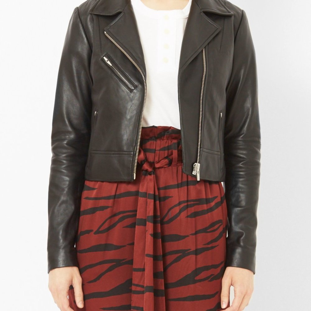 Veda Nova Smooth Leather Jacket Black Small